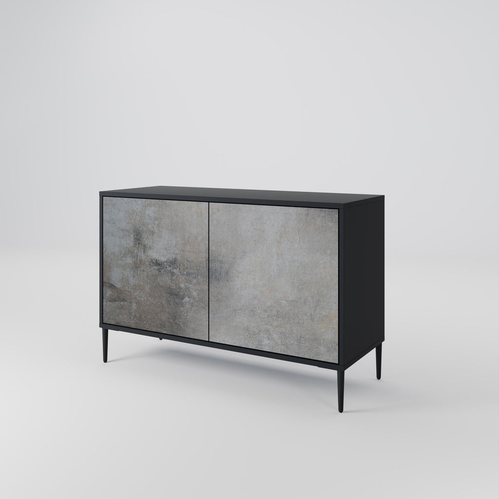 CONCRETE WALL 2-Door Sideboard in Black Finish