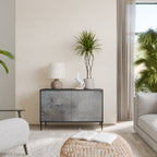 CONCRETE WALL 2-Door Sideboard in Black Finish