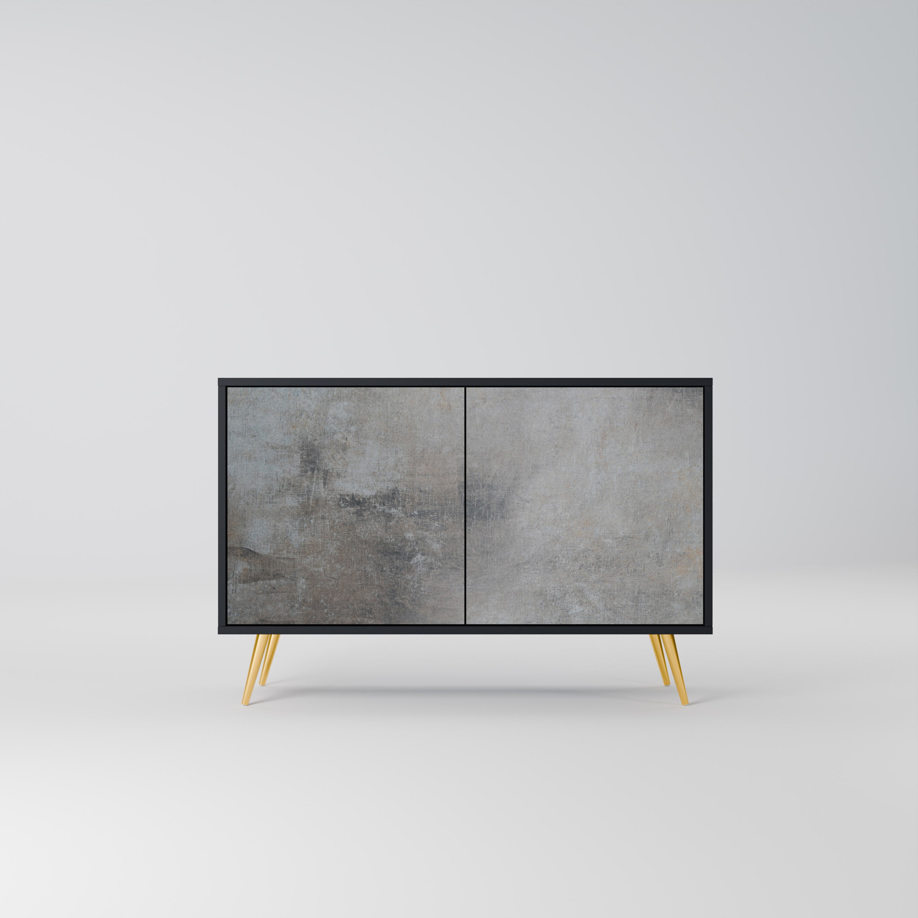 CONCRETE WALL 2-Door Sideboard in Black Finish