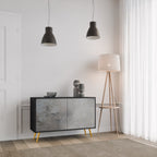 CONCRETE WALL 2-Door Sideboard in Black Finish