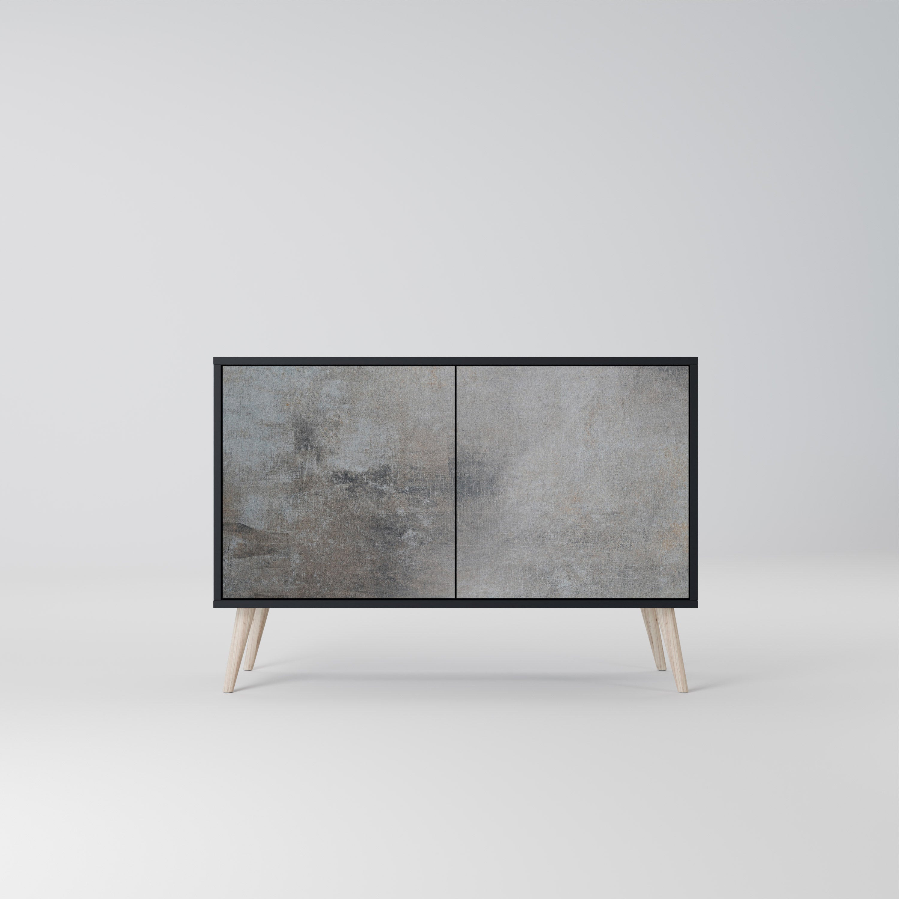 CONCRETE WALL 2-Door Sideboard in Black Finish