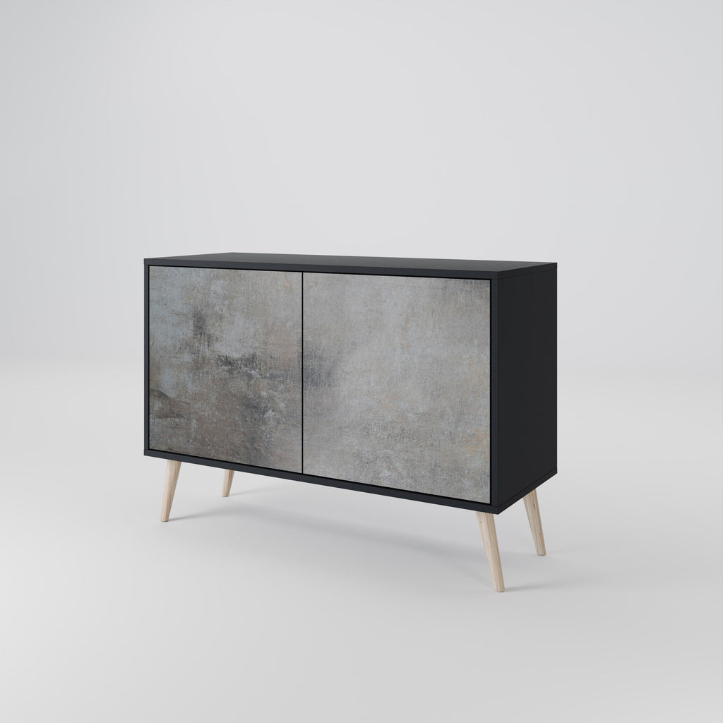 CONCRETE WALL 2-Door Sideboard in Black Finish