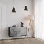 CONCRETE WALL 2-Door Sideboard in Black Finish