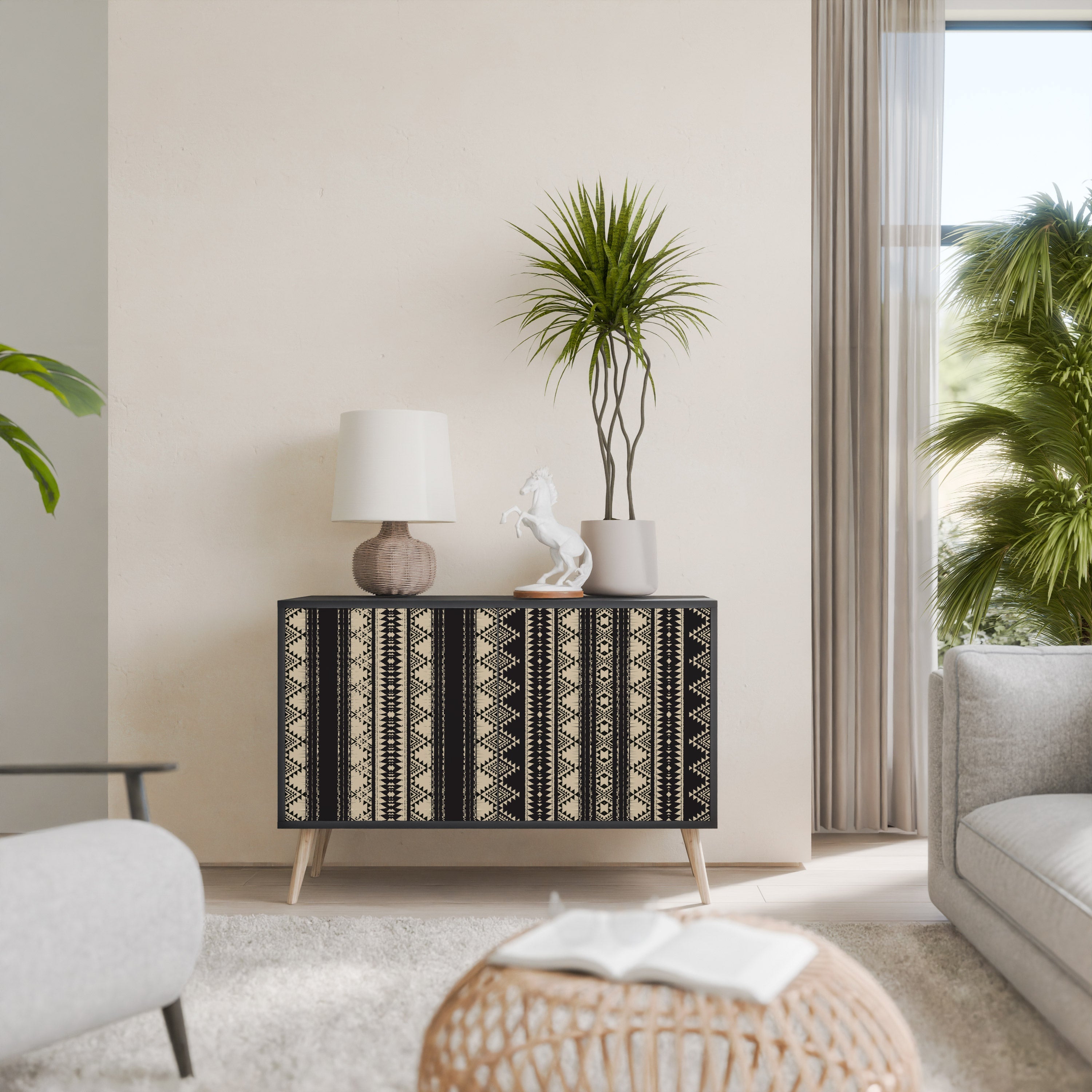 AZTEC 2-Door Sideboard in Black Finish