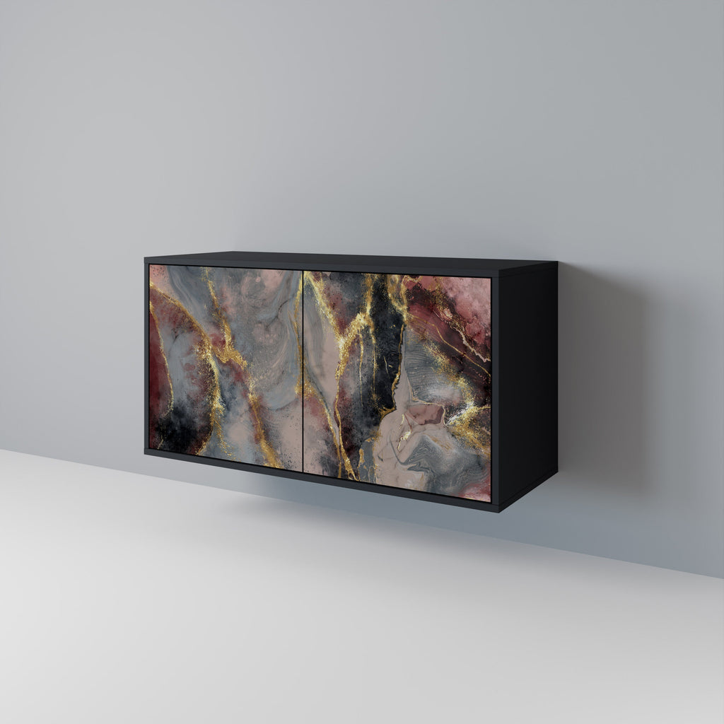 GOLDEN TIDES Sideboard mit 2 Türen in Schwarz