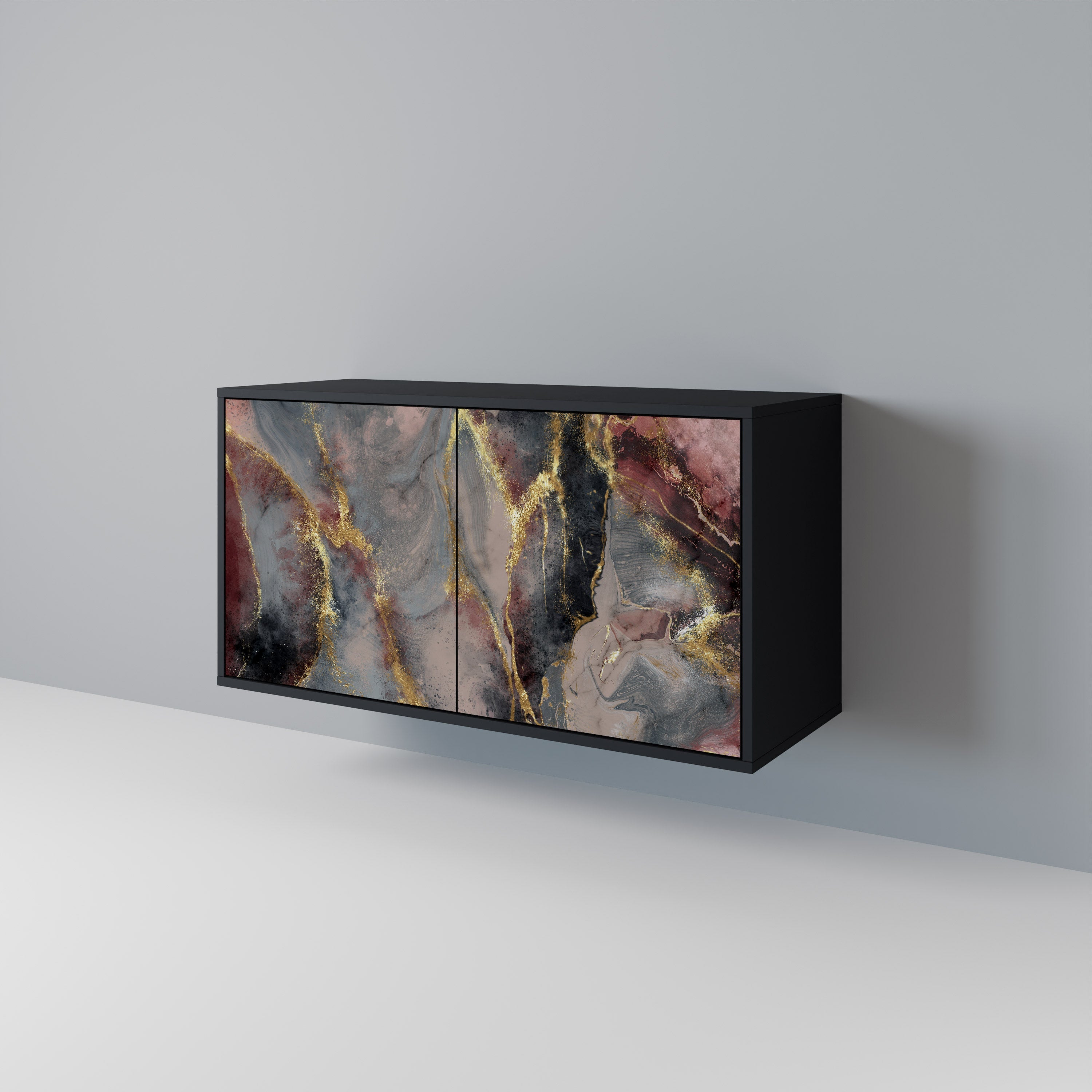 GOLDEN TIDES Sideboard mit 2 Türen in Schwarz