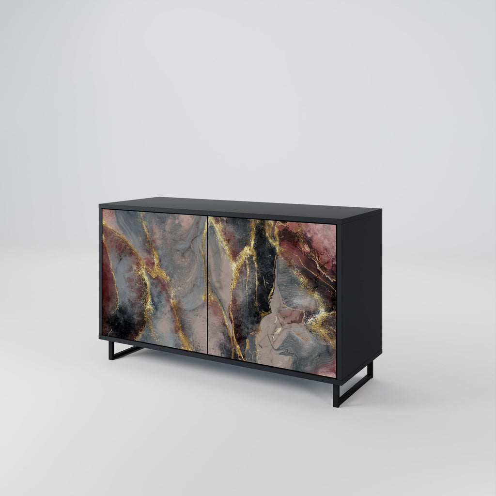 GOLDEN TIDES Sideboard mit 2 Türen in Schwarz