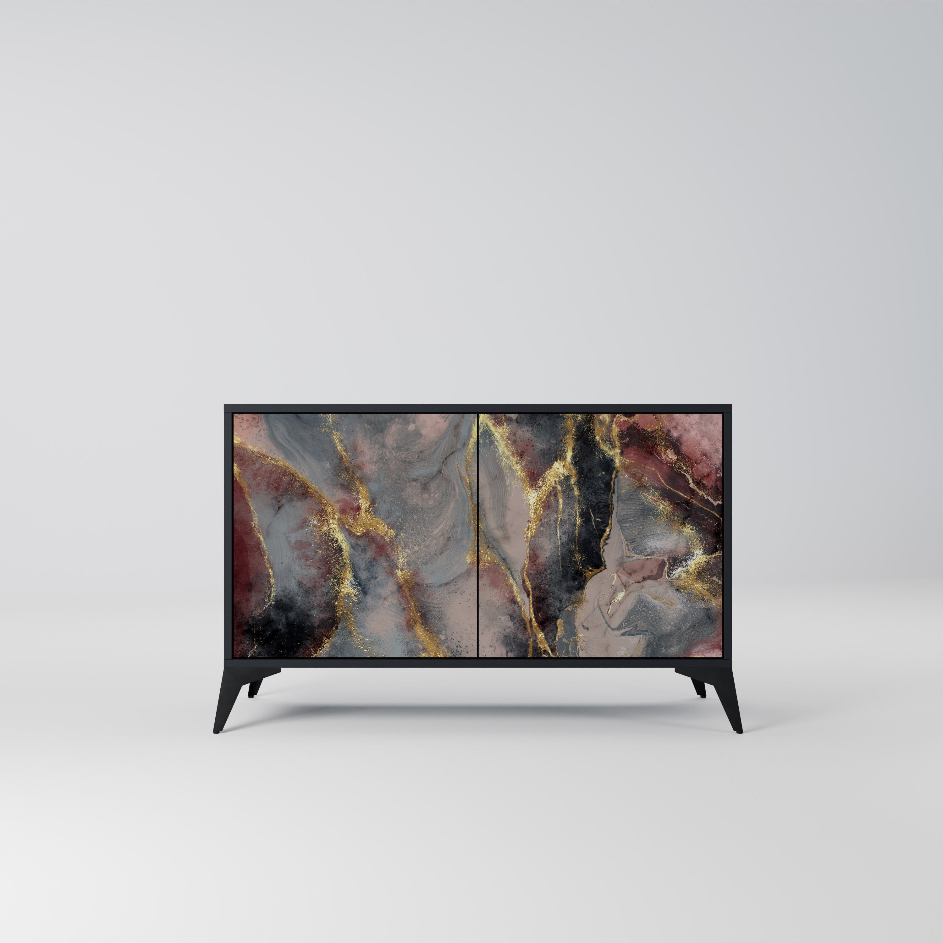 GOLDEN TIDES 2-Door Sideboard in Black Finish