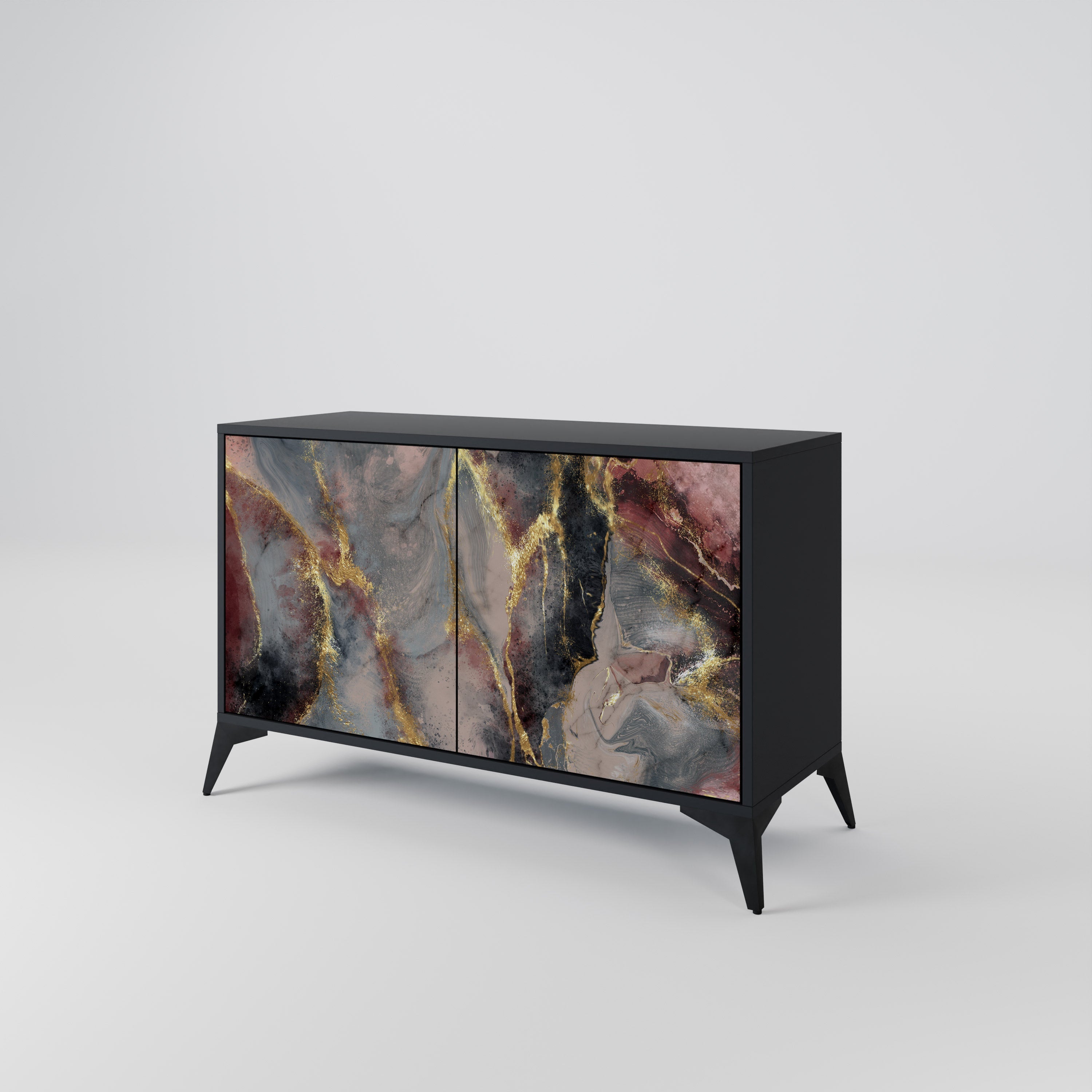 GOLDEN TIDES Sideboard mit 2 Türen in Schwarz