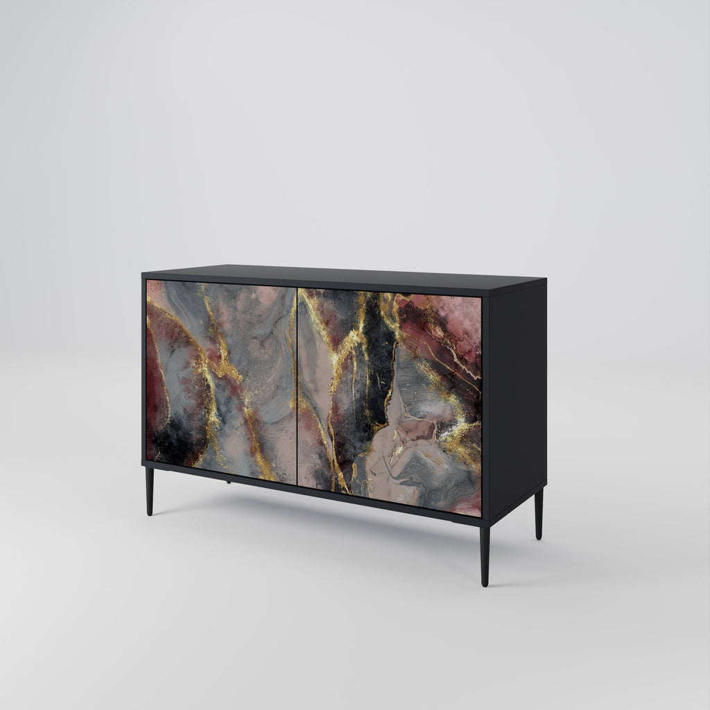 GOLDEN TIDES Sideboard mit 2 Türen in Schwarz