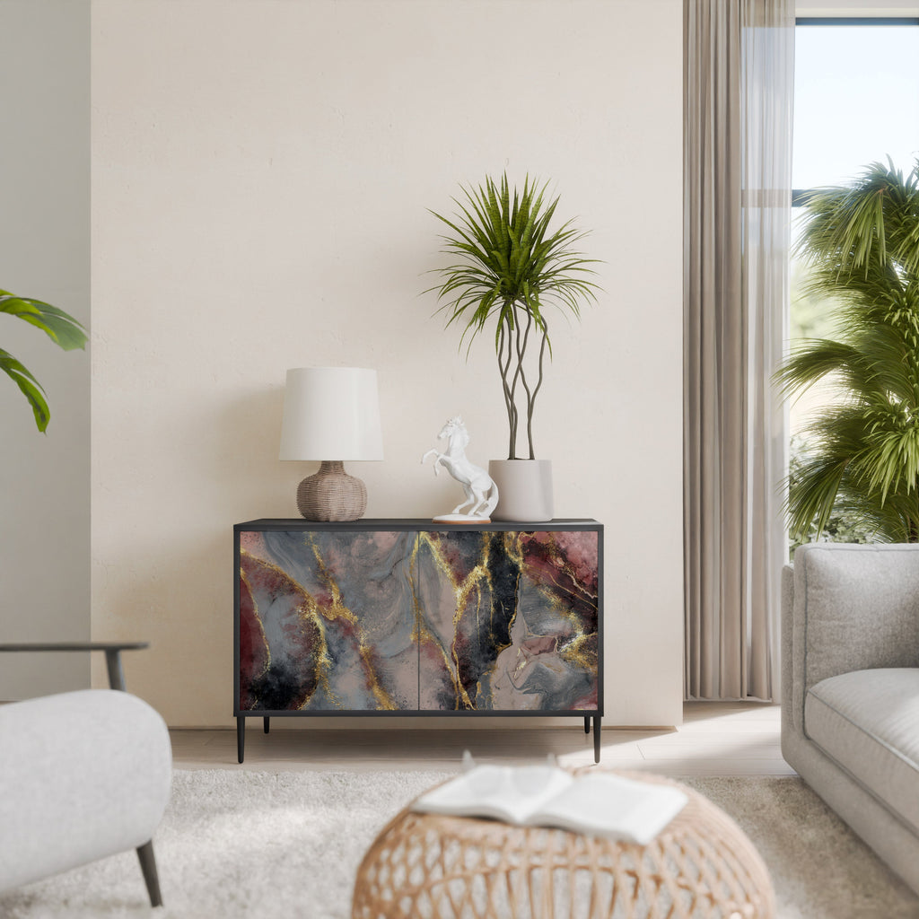 GOLDEN TIDES Sideboard mit 2 Türen in Schwarz