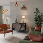 GOLDEN TIDES Sideboard mit 2 Türen in Schwarz