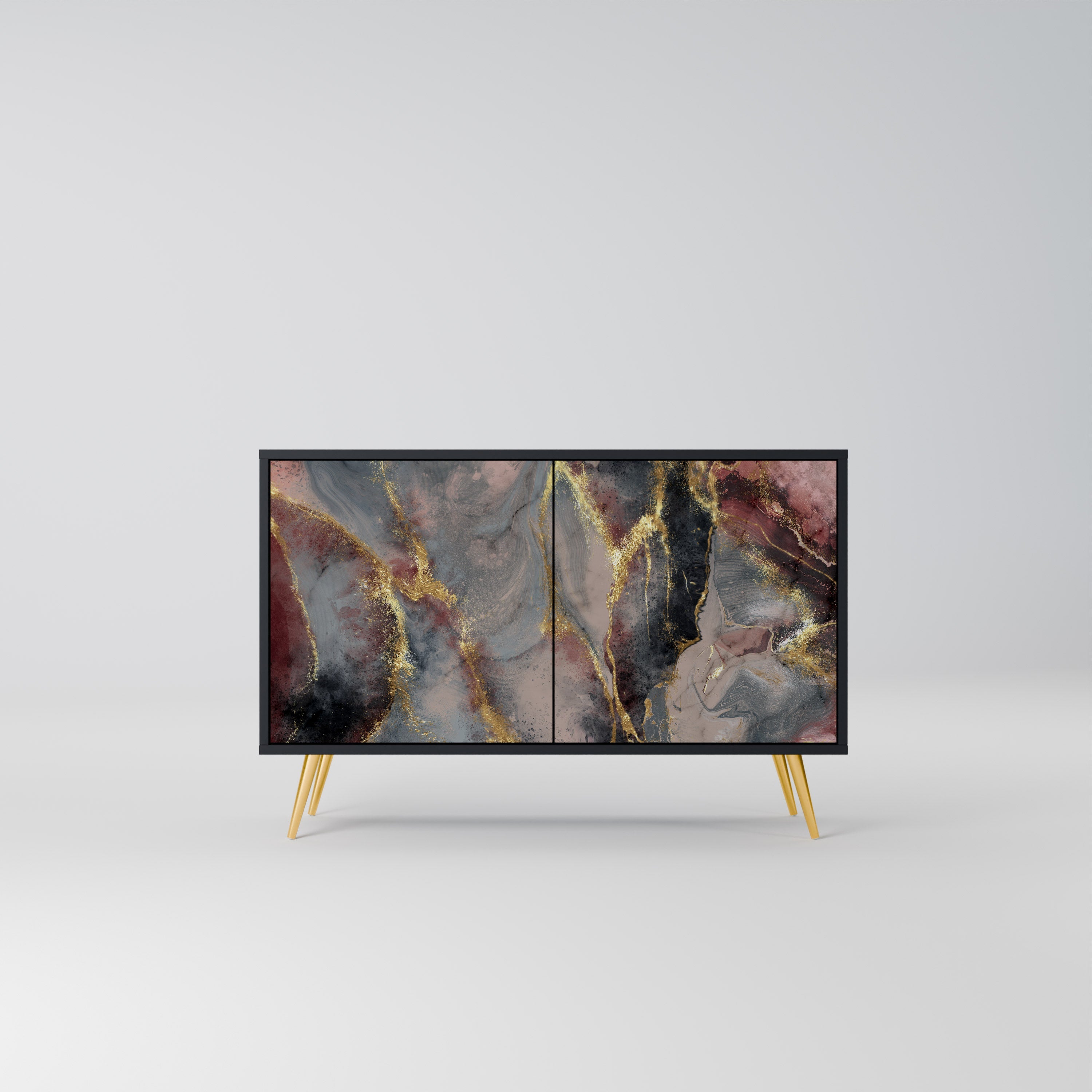 GOLDEN TIDES 2-Door Sideboard in Black Finish