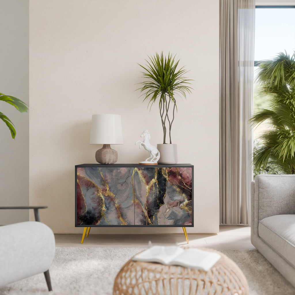 GOLDEN TIDES Sideboard mit 2 Türen in Schwarz