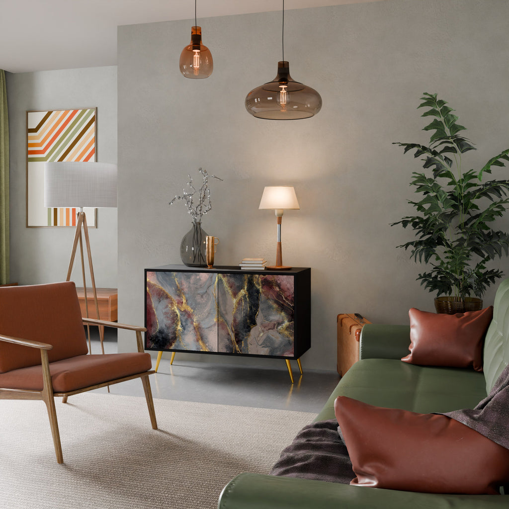 GOLDEN TIDES Sideboard mit 2 Türen in Schwarz