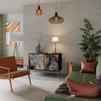 GOLDEN TIDES Sideboard mit 2 Türen in Schwarz