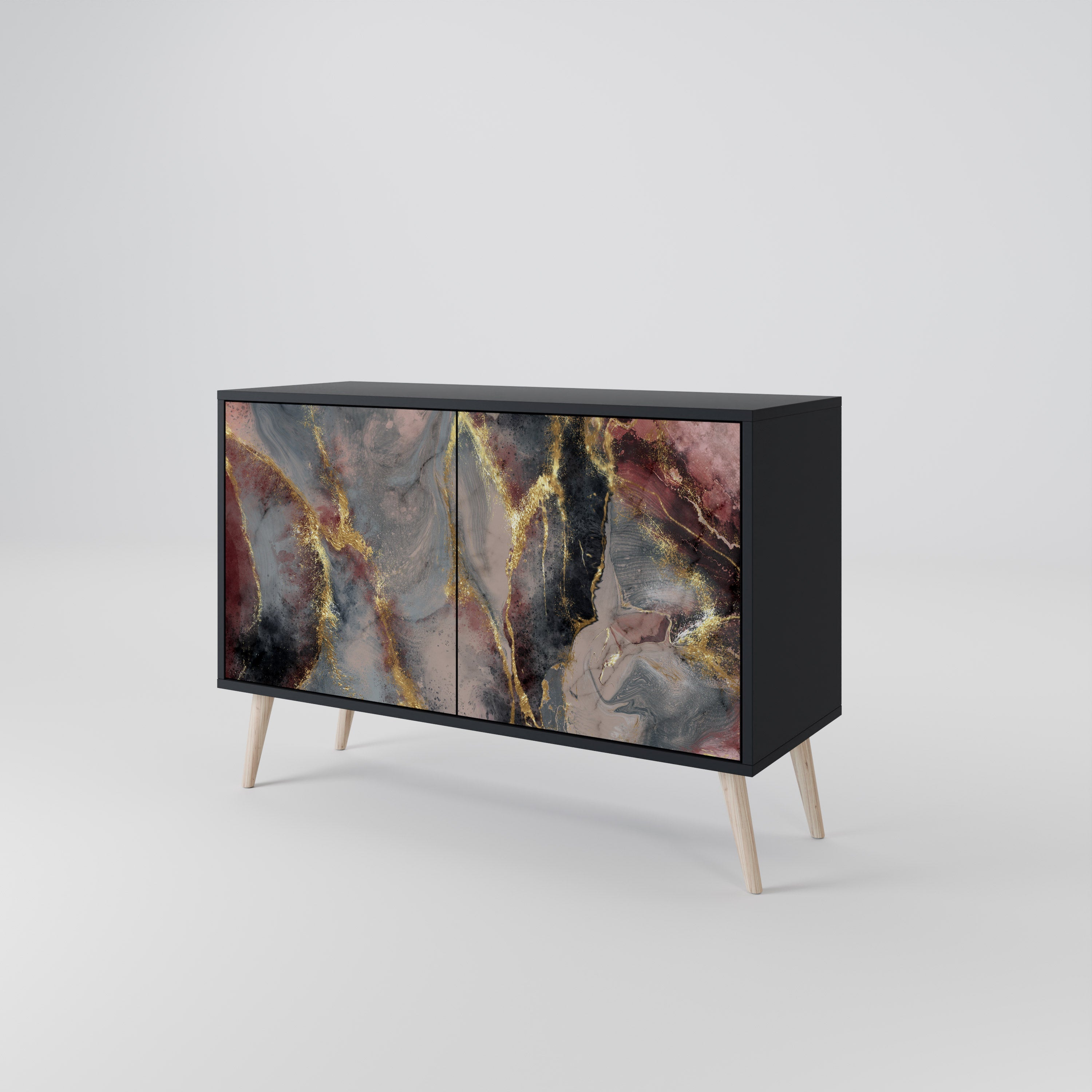 GOLDEN TIDES Sideboard mit 2 Türen in Schwarz