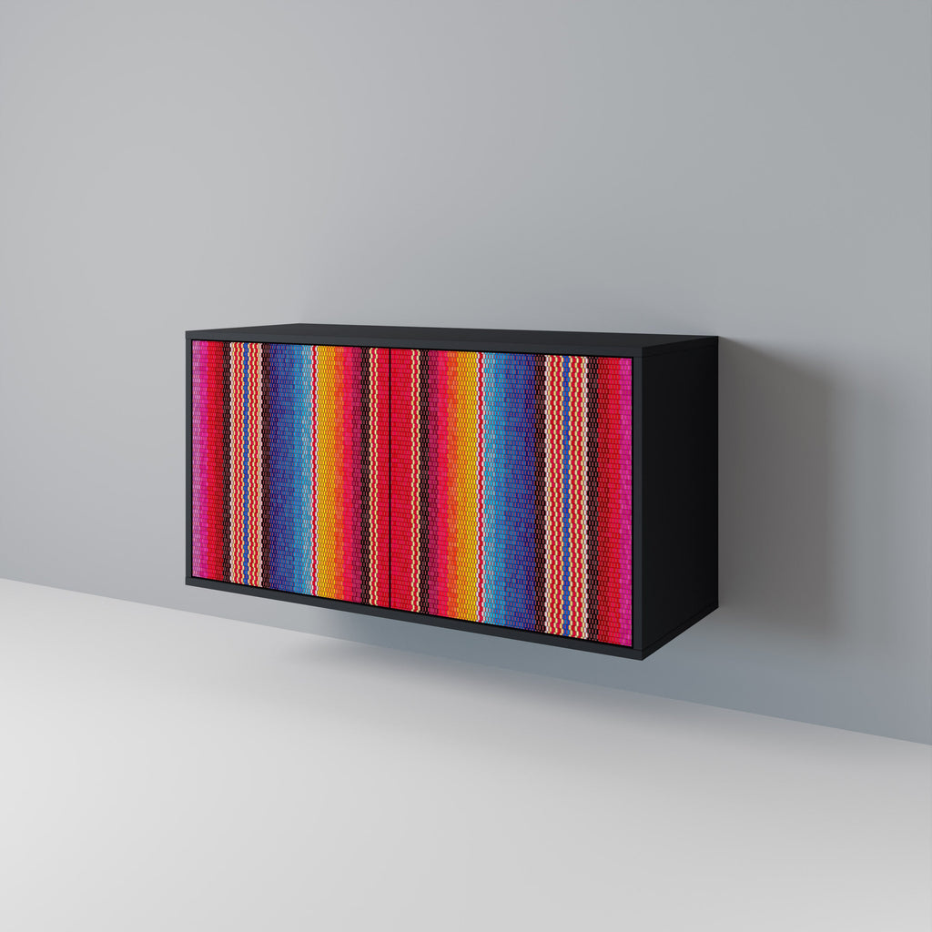 ETHNIC MEXICAN Sideboard mit 2 Türen in Schwarz