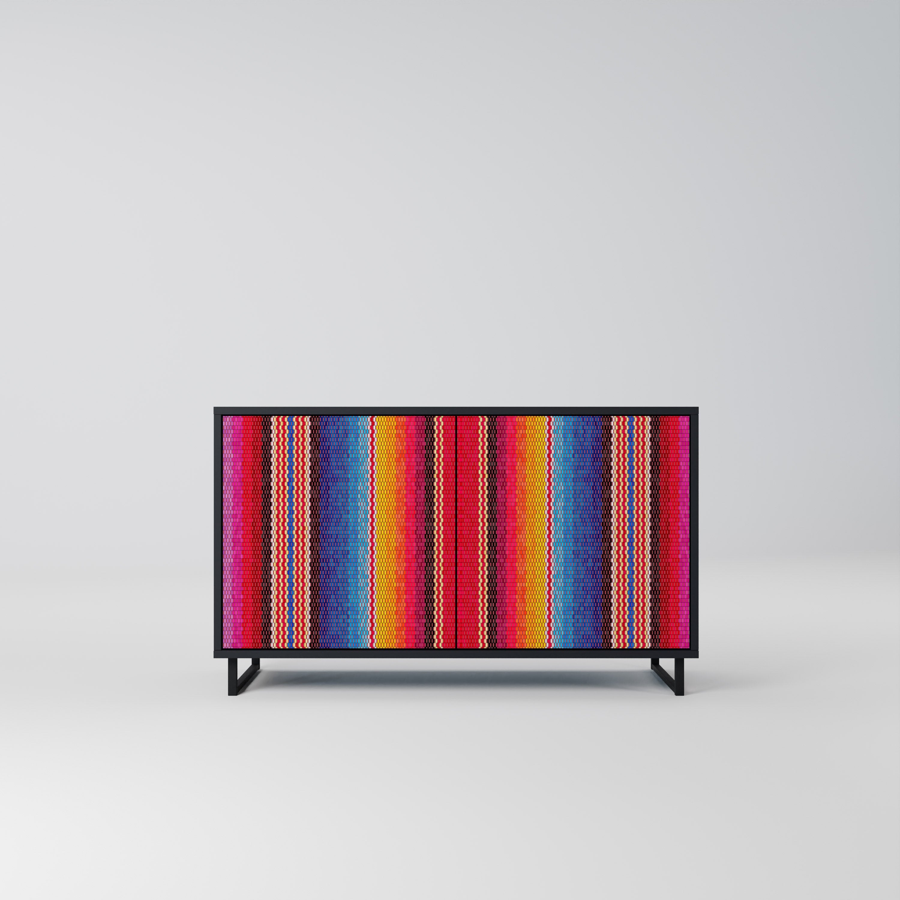 ETHNIC MEXICAN 2-Door Sideboard in Black Finish