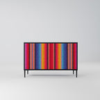 ETHNIC MEXICAN Sideboard mit 2 Türen in Schwarz