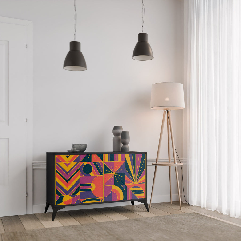 ELECTRIC PATTERNS 2-Door Sideboard in Black Finish