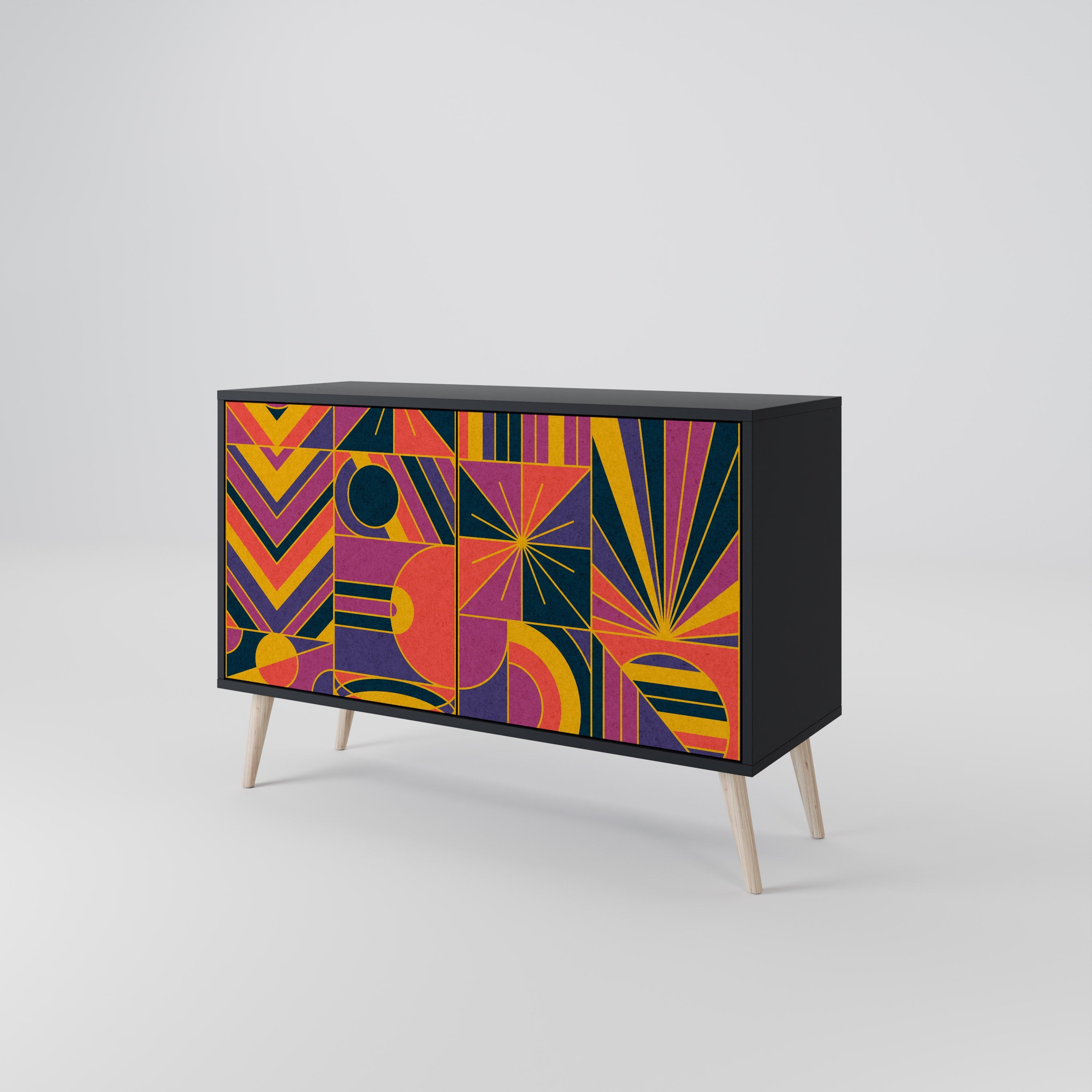 ELECTRIC PATTERNS 2-Door Sideboard in Black Finish