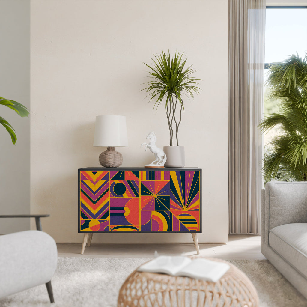 ELECTRIC PATTERNS 2-Door Sideboard in Black Finish