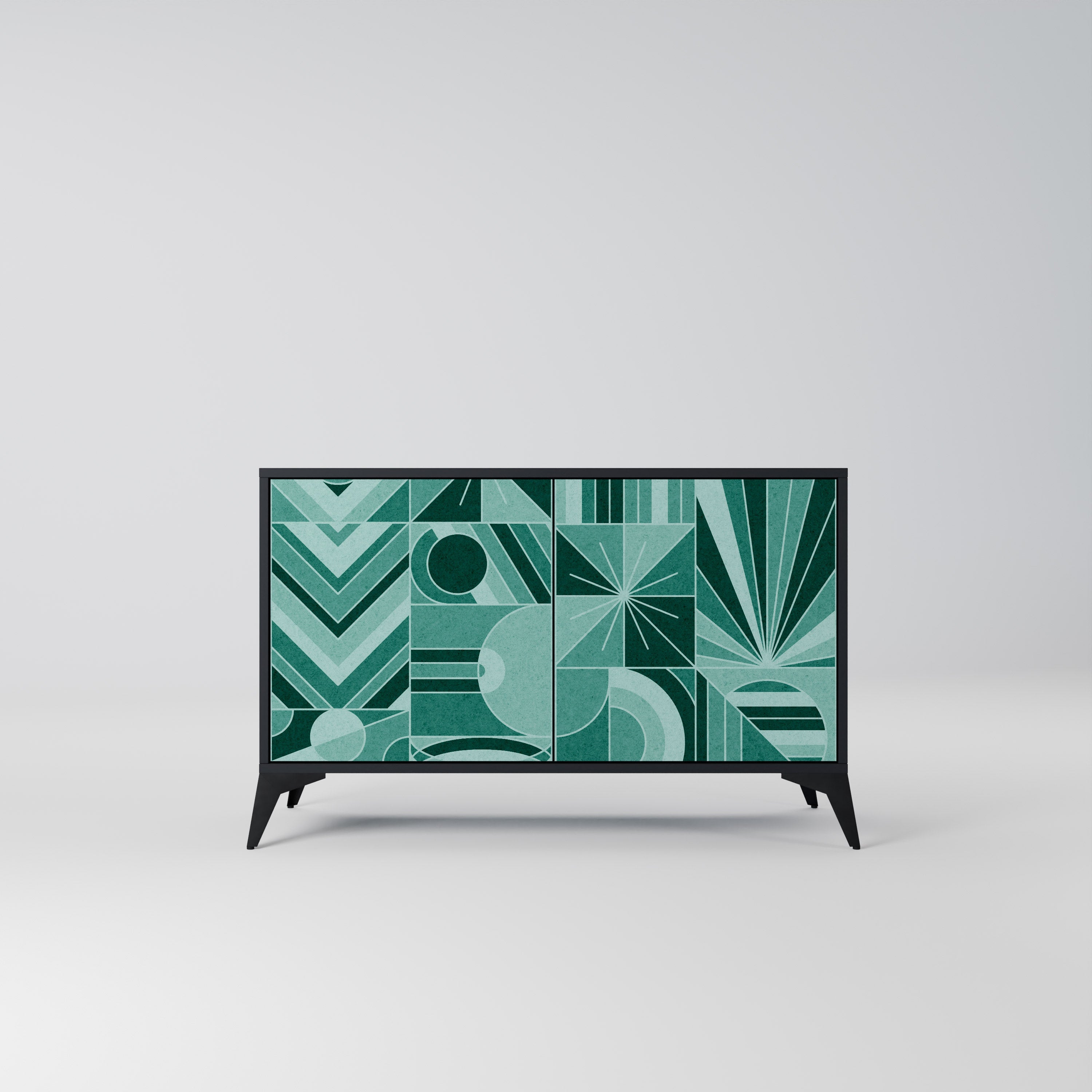 HARMONIC GRID 2-Door Sideboard in Black Finish