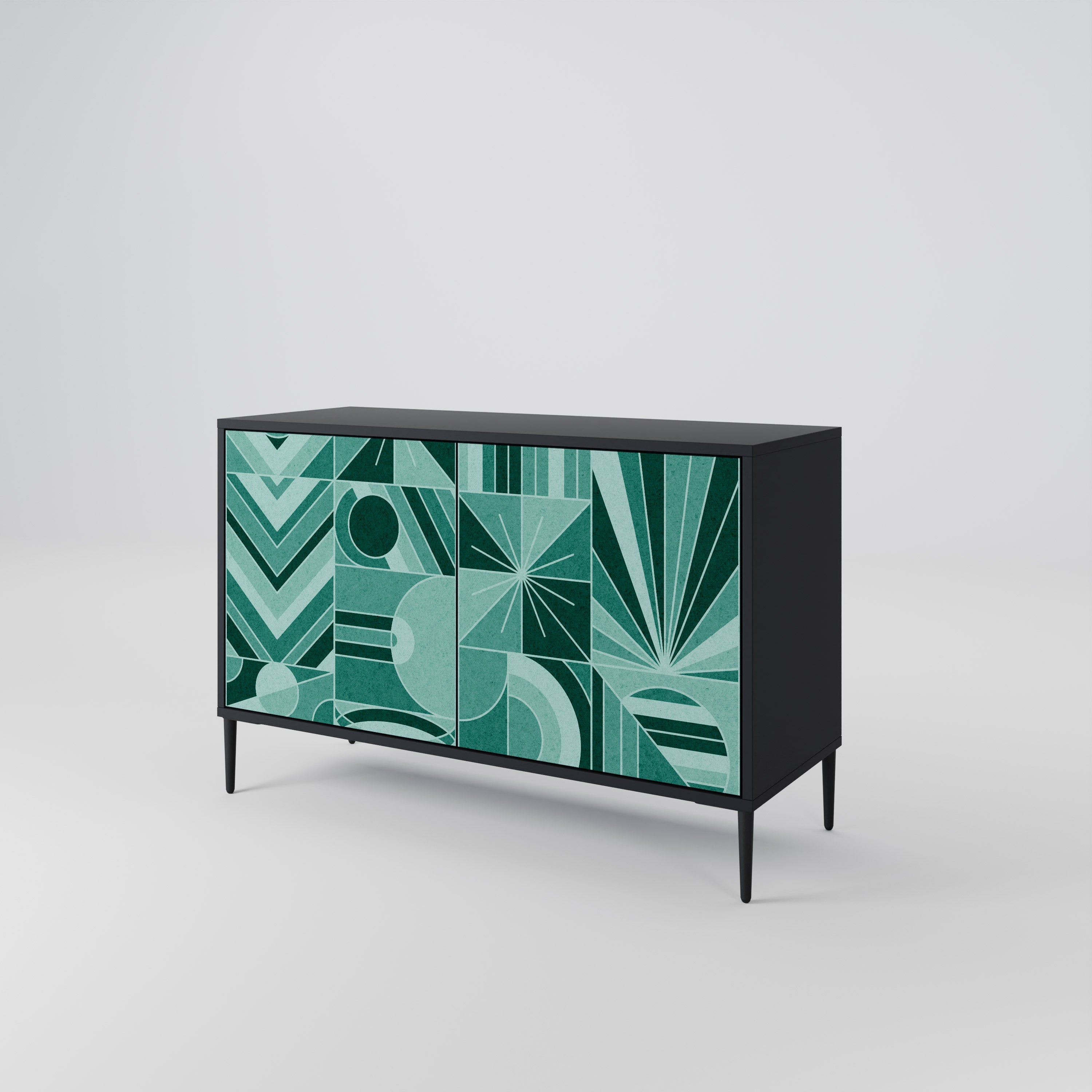 HARMONIC GRID 2-Door Sideboard in Black Finish