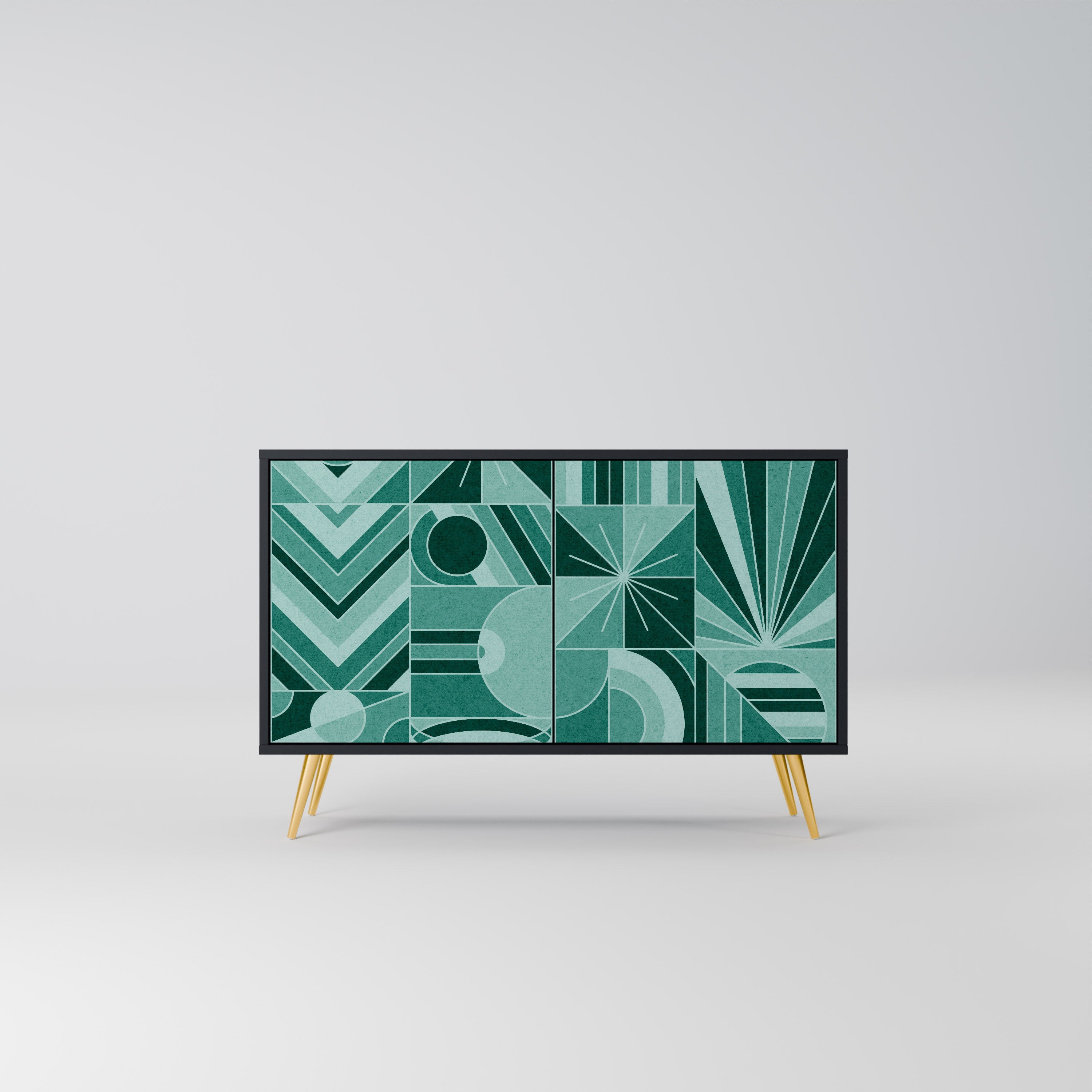 HARMONIC GRID 2-Door Sideboard in Black Finish