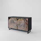 GILDED SWIRLS 2-Door Sideboard in Black Finish