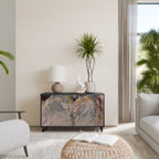 GILDED SWIRLS 2-Door Sideboard in Black Finish