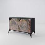 GILDED SWIRLS 2-Door Sideboard in Black Finish
