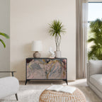 GILDED SWIRLS 2-Door Sideboard in Black Finish