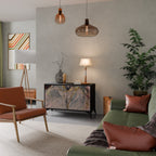 GILDED SWIRLS 2-Door Sideboard in Black Finish