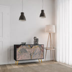 GILDED SWIRLS 2-Door Sideboard in Black Finish