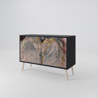GILDED SWIRLS 2-Door Sideboard in Black Finish