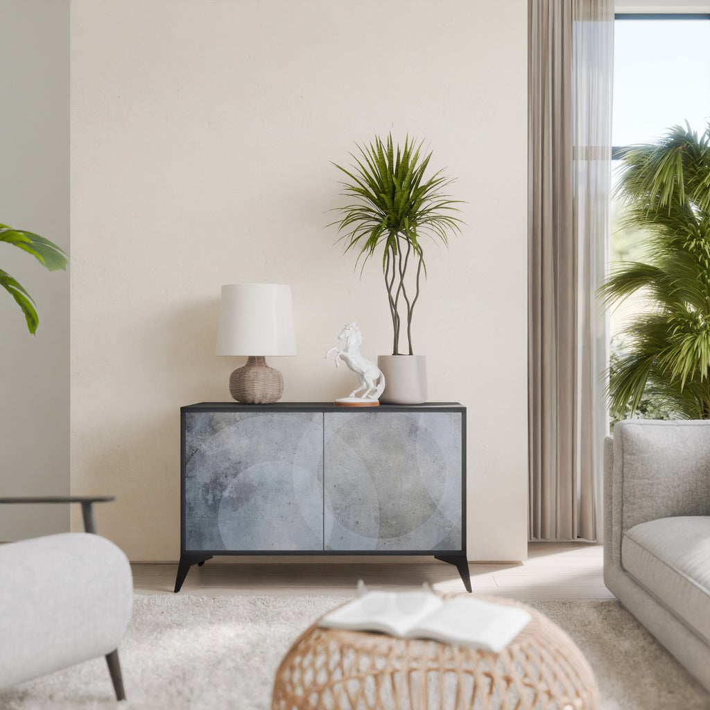 MUTED ARC 2-Door Sideboard in Black Finish