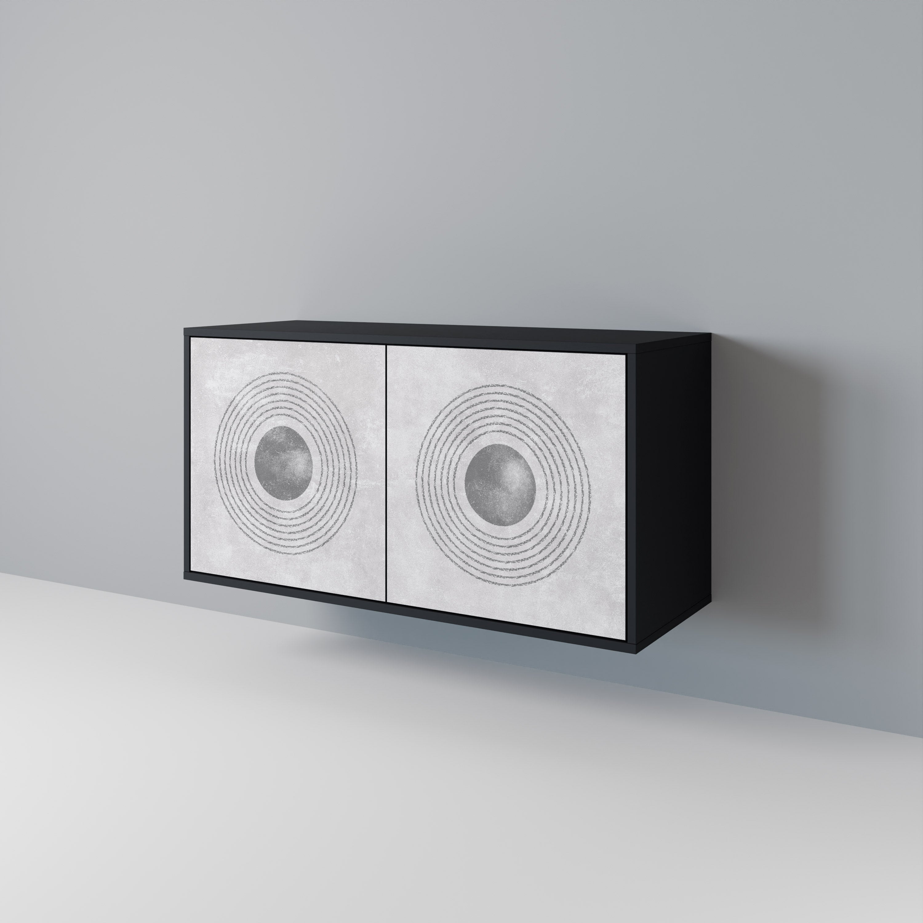 SOLID CIRCLES 2-Door Sideboard in Black Finish