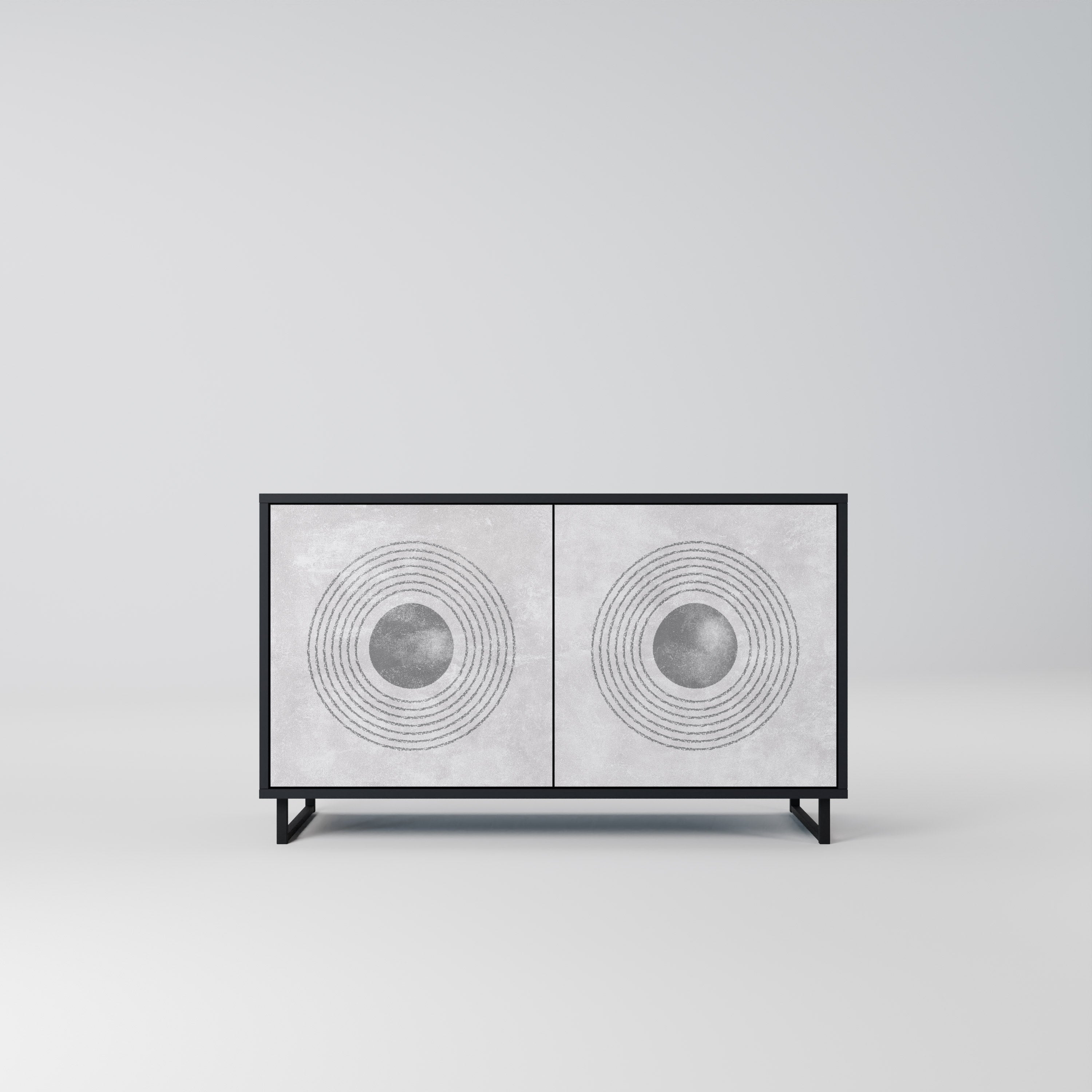 SOLID CIRCLES 2-Door Sideboard in Black Finish