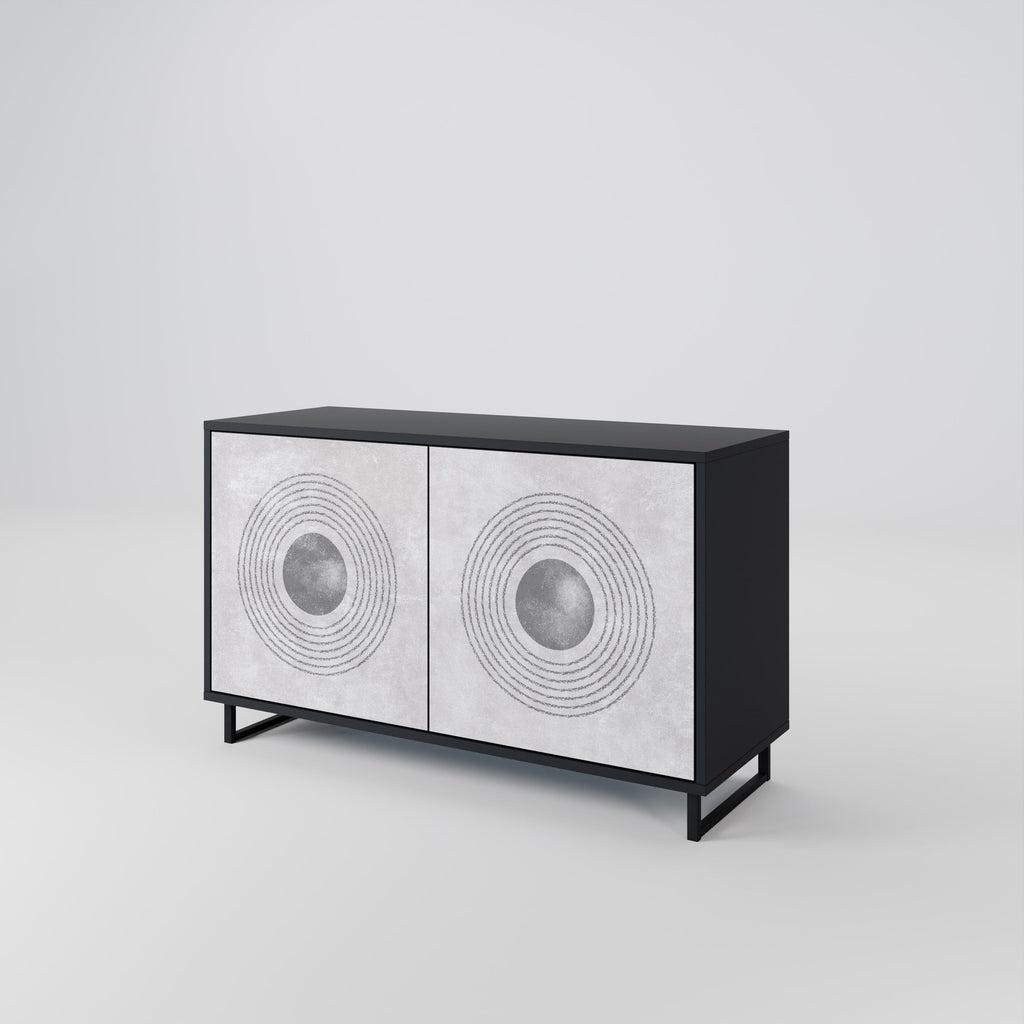 SOLID CIRCLES 2-Door Sideboard in Black Finish