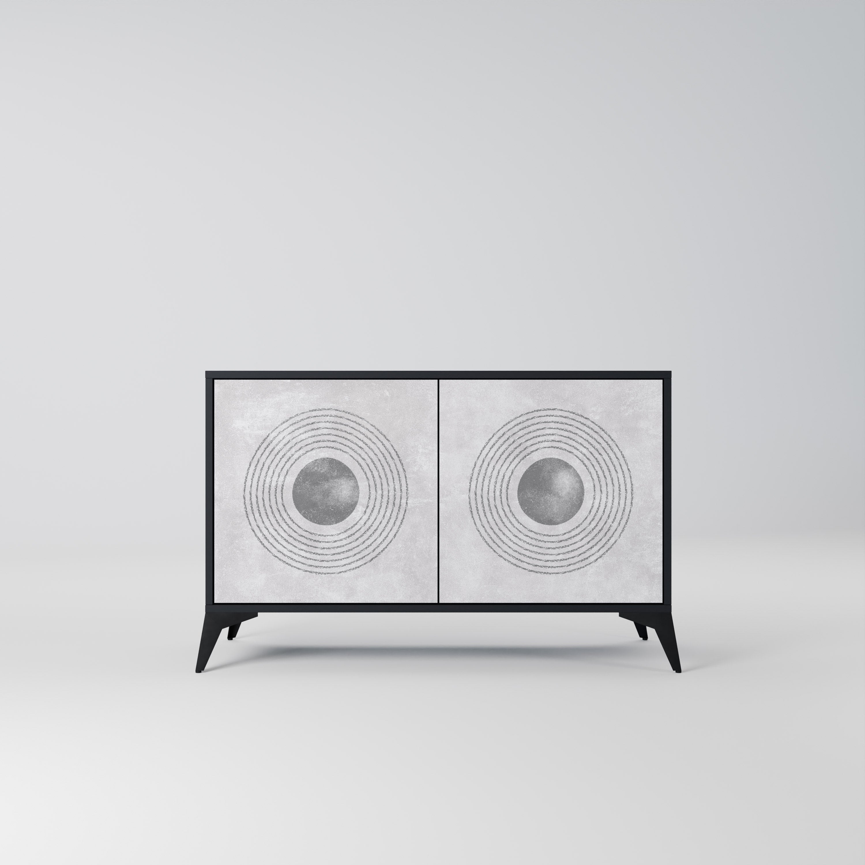 SOLID CIRCLES 2-Door Sideboard in Black Finish