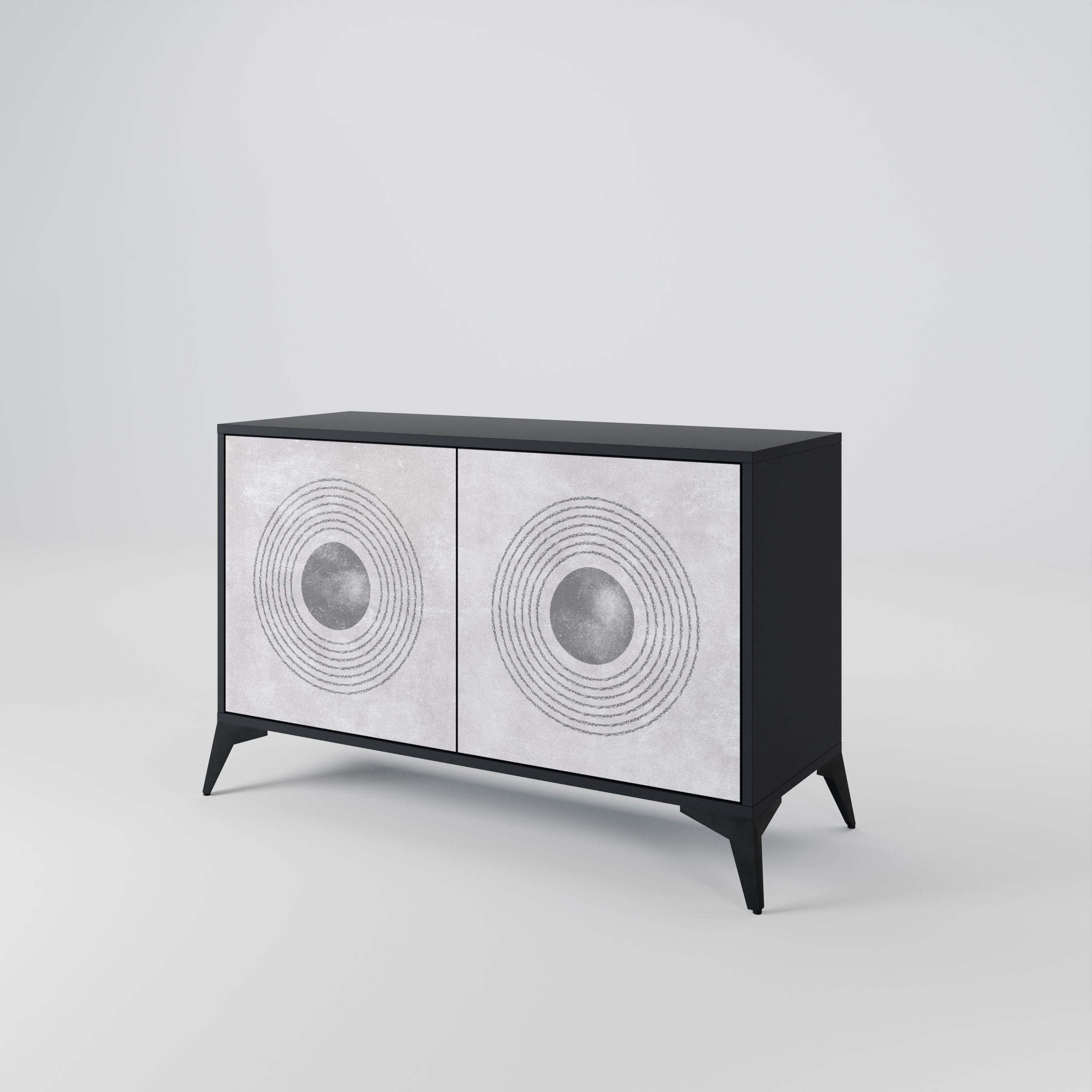 SOLID CIRCLES 2-Door Sideboard in Black Finish