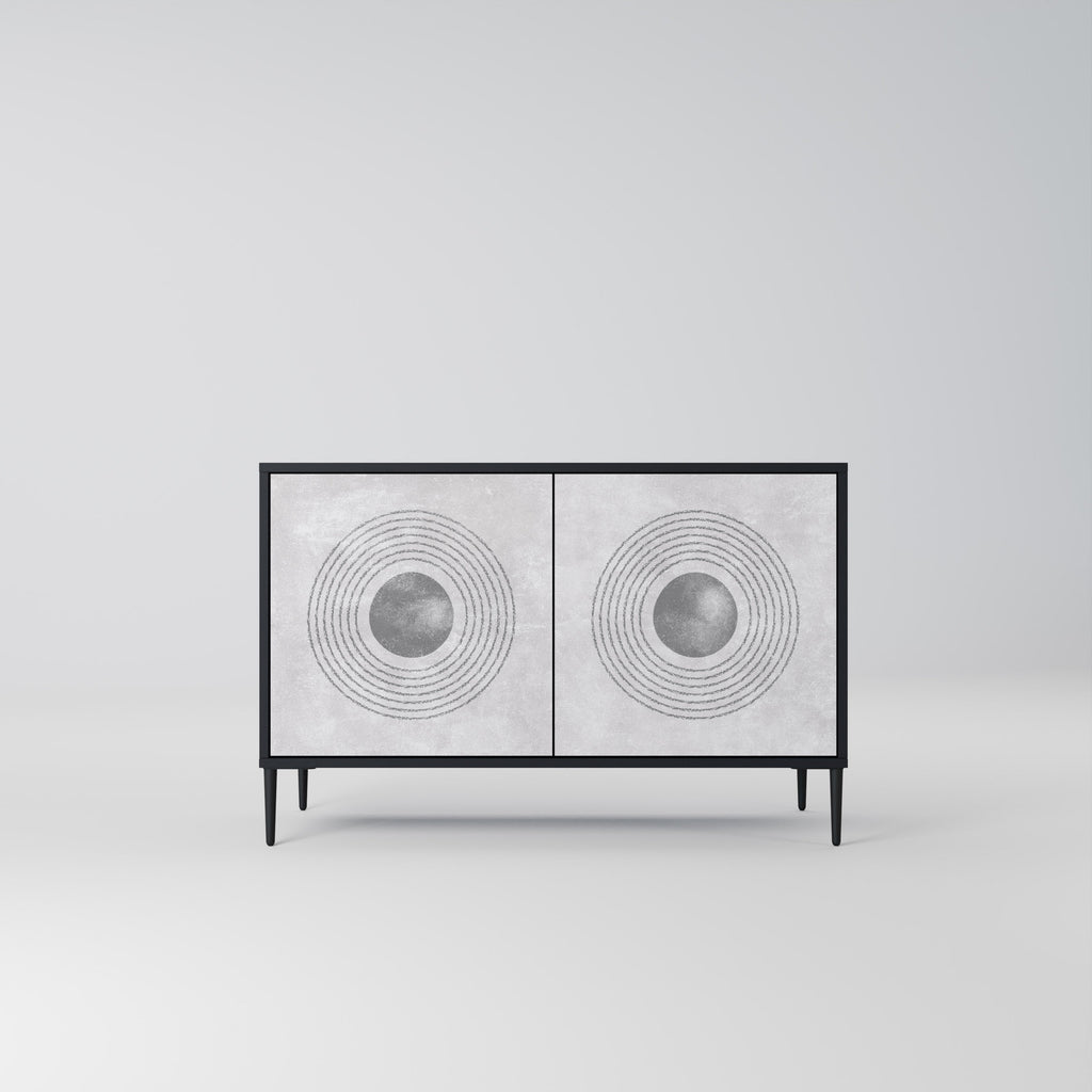 SOLID CIRCLES 2-Door Sideboard in Black Finish