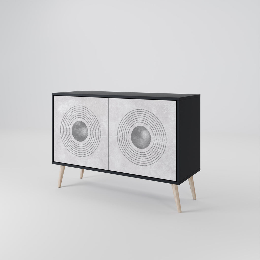 SOLID CIRCLES 2-Door Sideboard in Black Finish