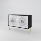 SOLID CIRCLES 2-Door Sideboard in Black Finish