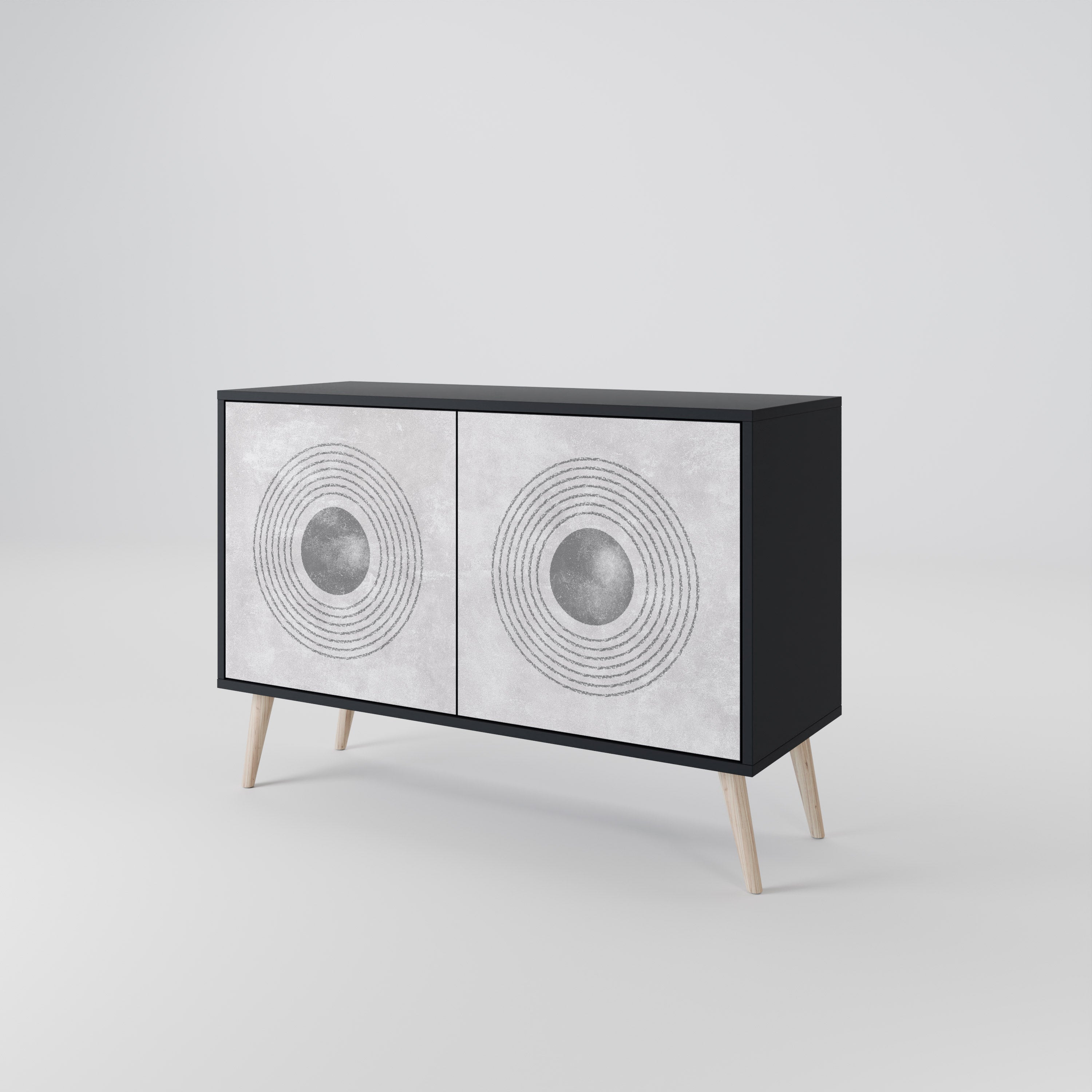 SOLID CIRCLES 2-Door Sideboard in Black Finish