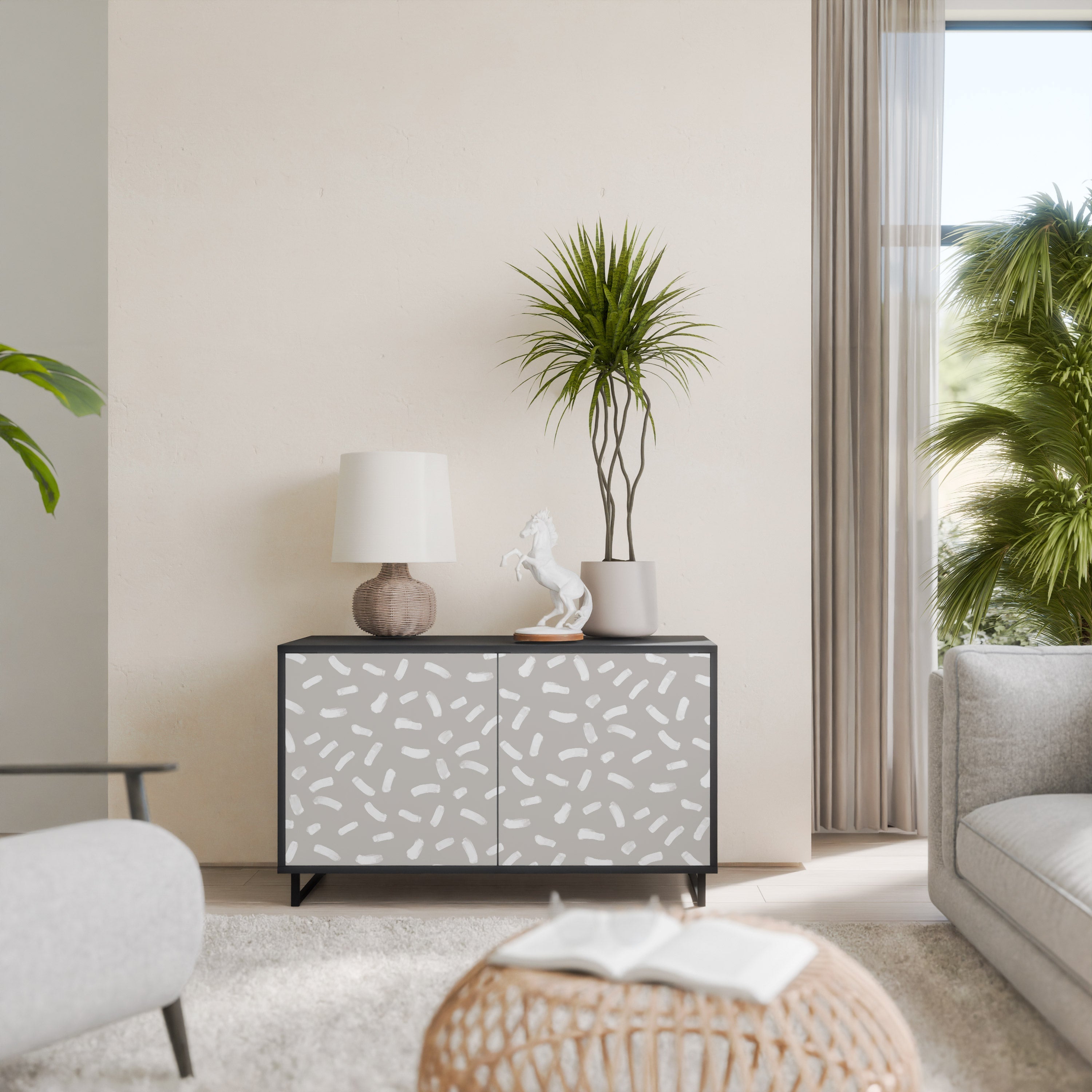 PASSING SECONDS 2-Door Sideboard in Black Finish