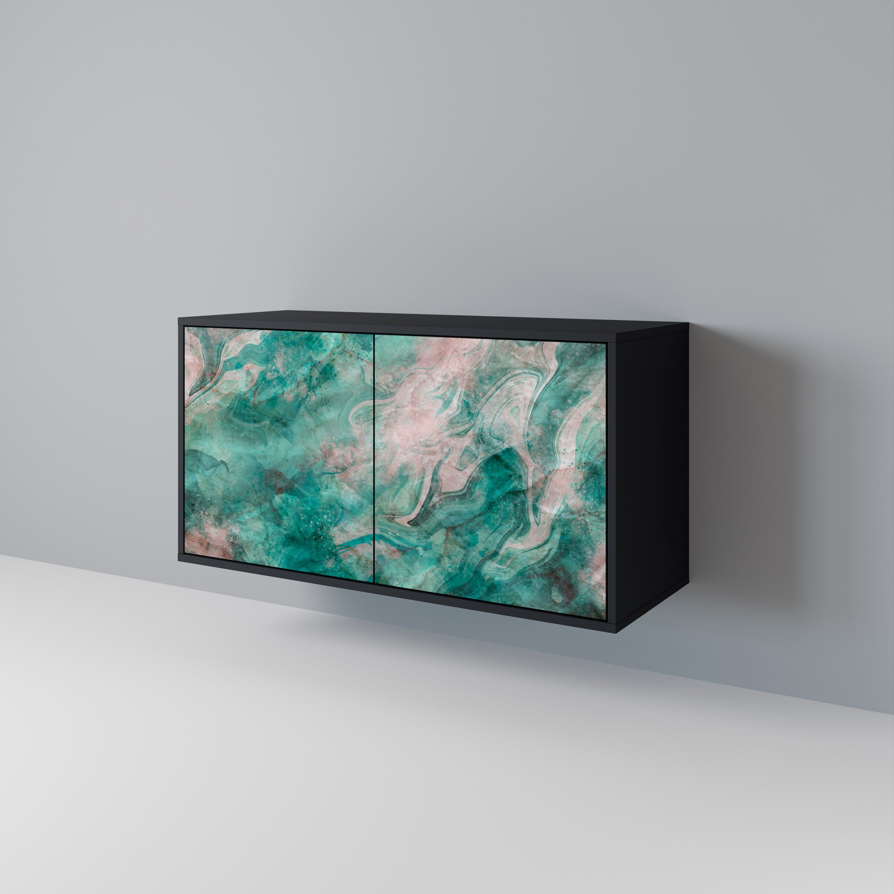 ABSTRACT ALCHEMY Sideboard mit 2 Türen in Schwarz