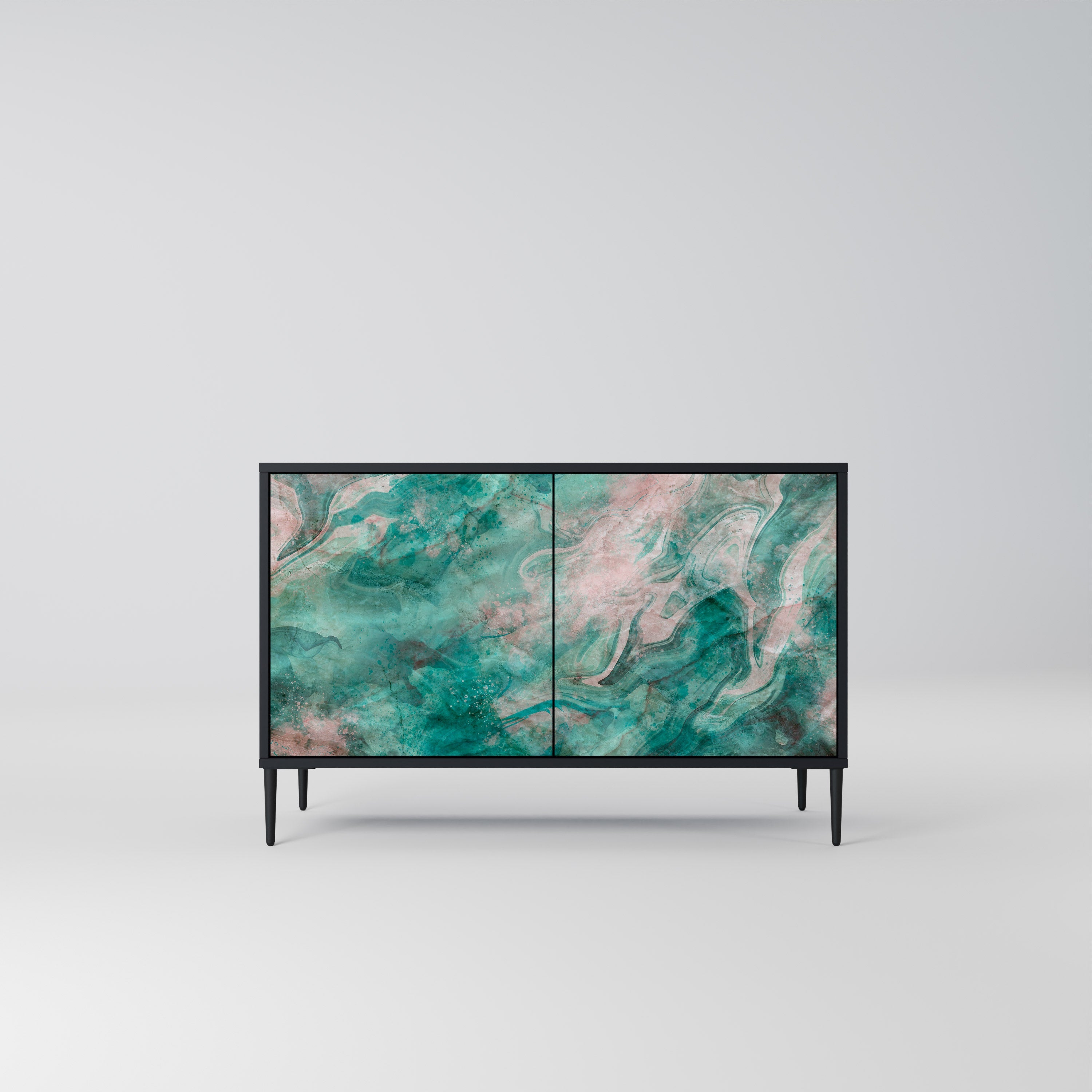 ABSTRACT ALCHEMY Sideboard mit 2 Türen in Schwarz